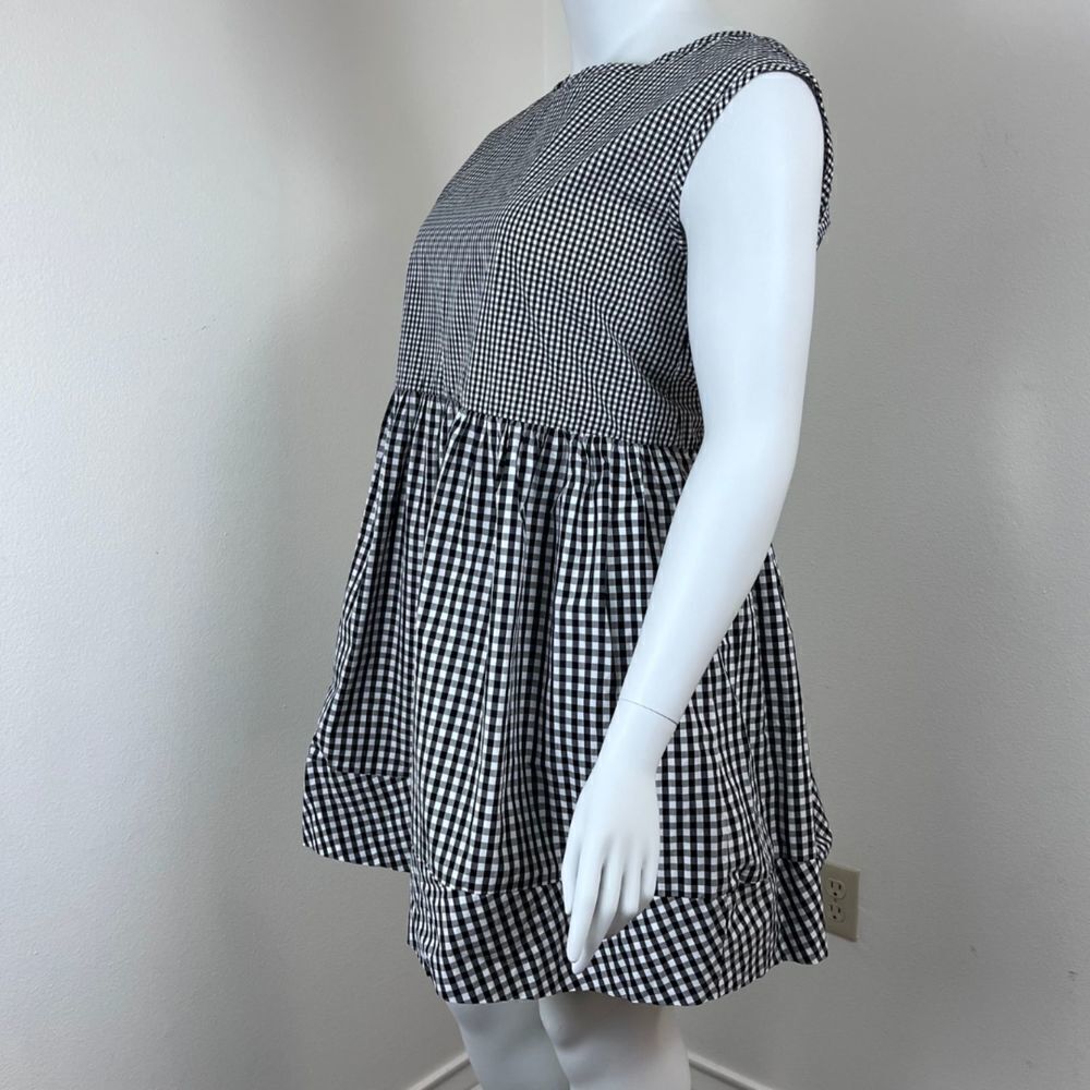 Madewell Women Size L Crepe Gingham Cotton Fit & Flare Baby Doll Mini NEW Dress - Picture 7 of 17